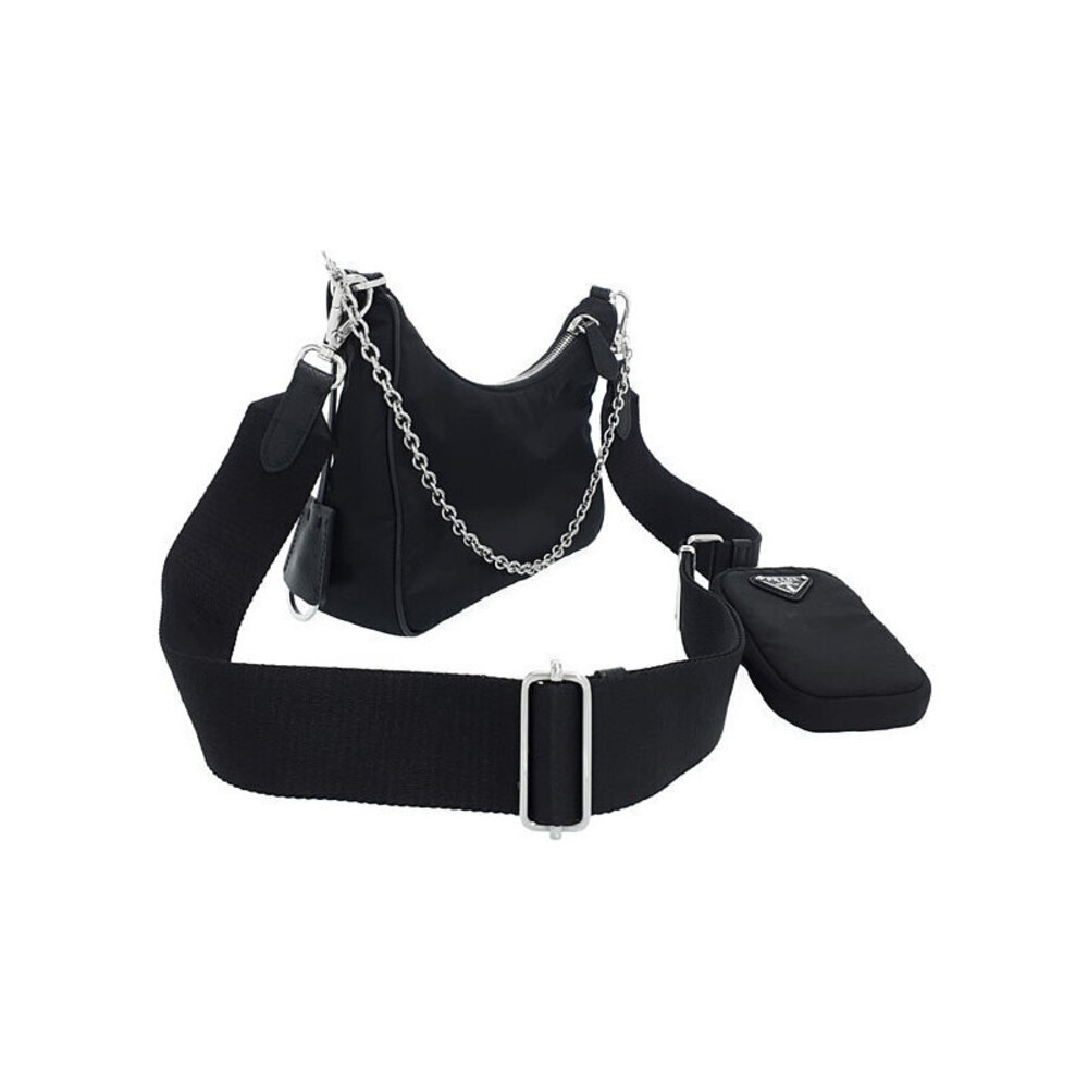 Prada ReEdition 2005 Saffiano Leather Chain Shoulder Bag Black - Picture 2 of 9